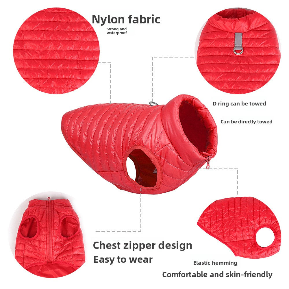 Lightweight black nylon dog vest for everyday wear in Black, side view