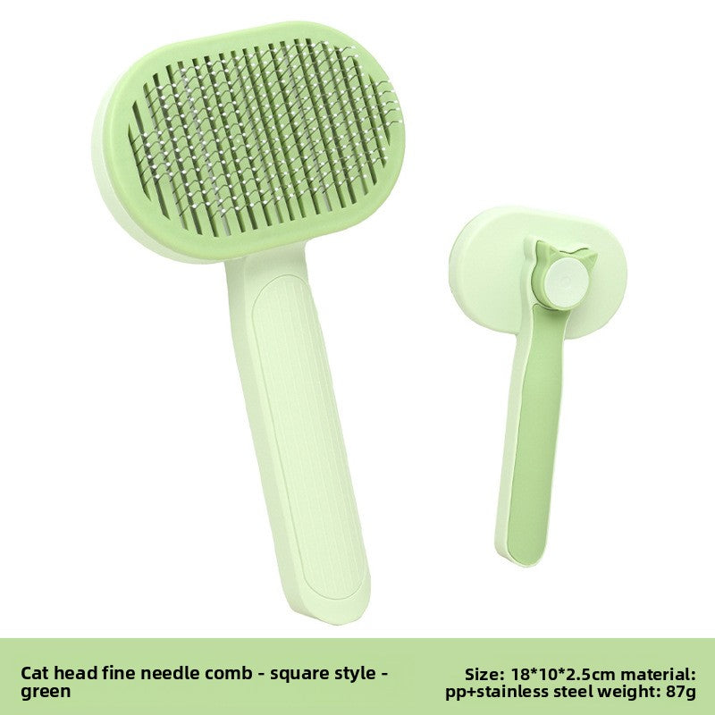 Self-Cleaning Fine-Tooth Comb with Cat Head Design for Dogs and Cats