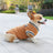 Warm knitted dog vest jumper with pull on design in Grey, top view