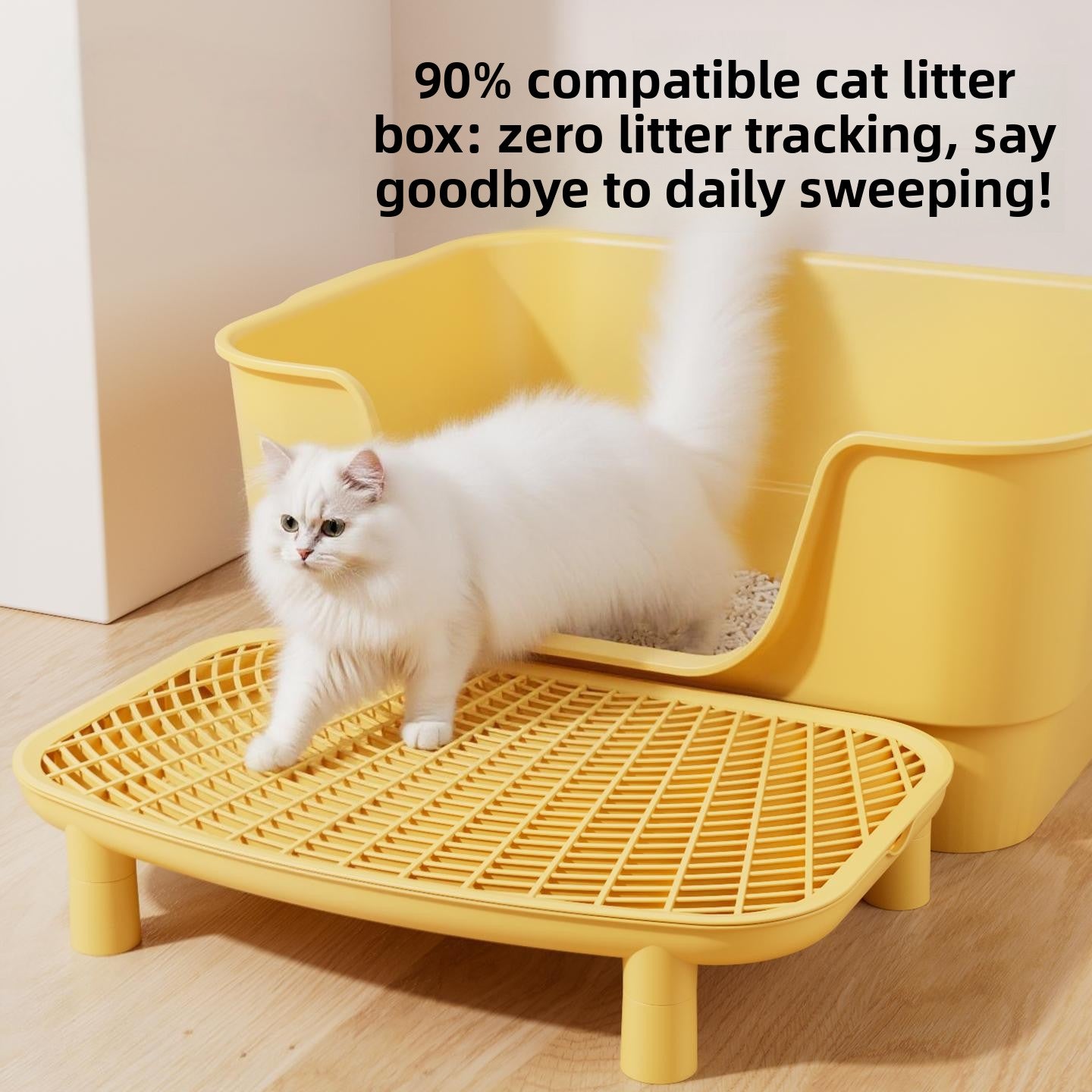 Double Layer Cat Litter Mat with Removable Feet and Anti-Splash