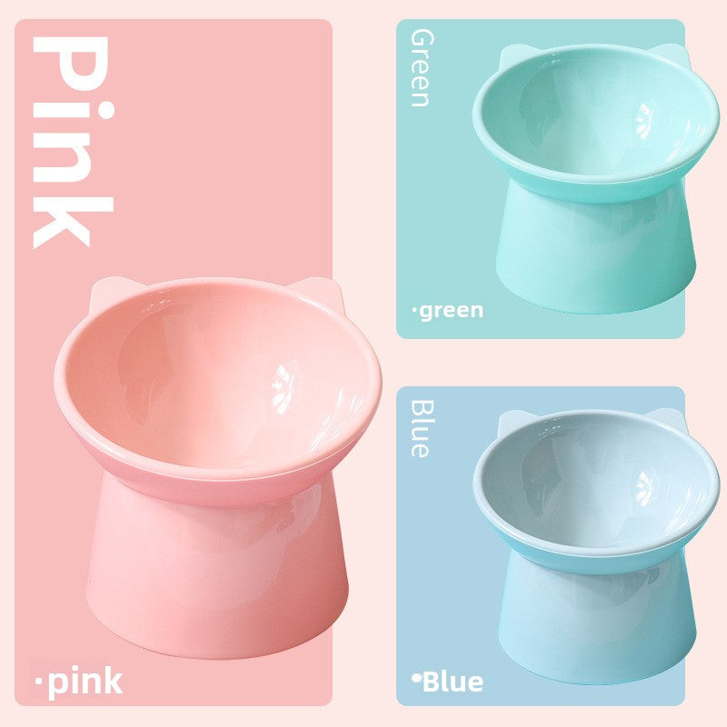 Blue raised double cat bowl with anti-tip base, photo 3