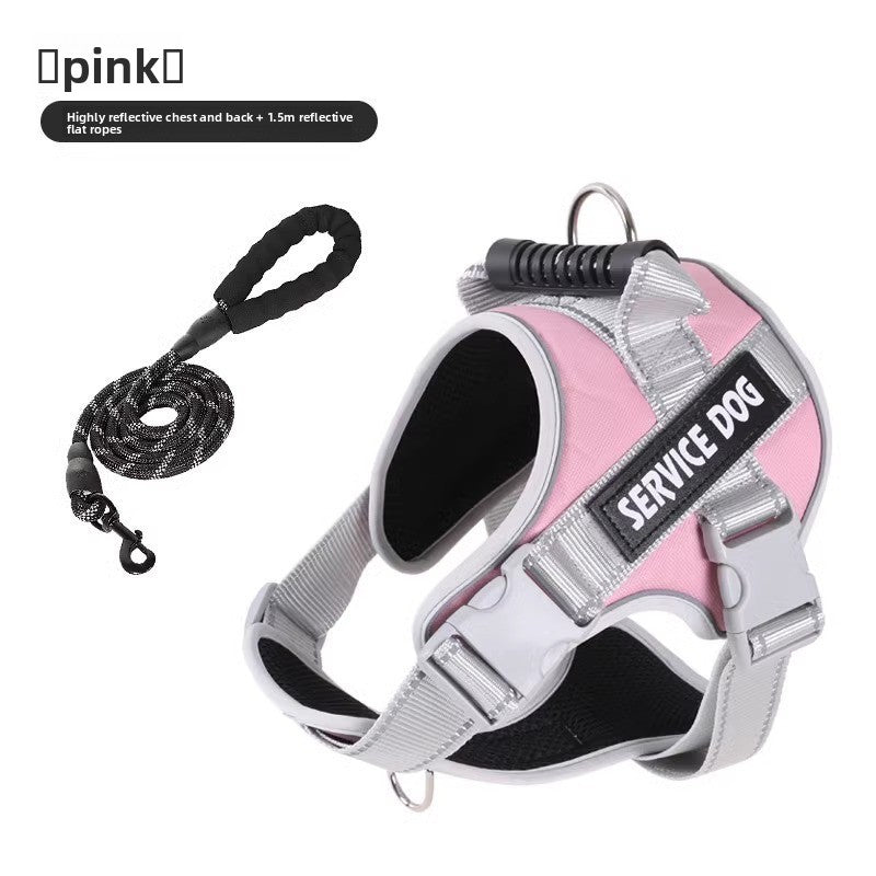 Reflective breathable dog vest harness with lead, product image 34
