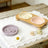 Slanted Ceramic Cat Bowl with Flower Design and Optional Stand for Neck Comfort