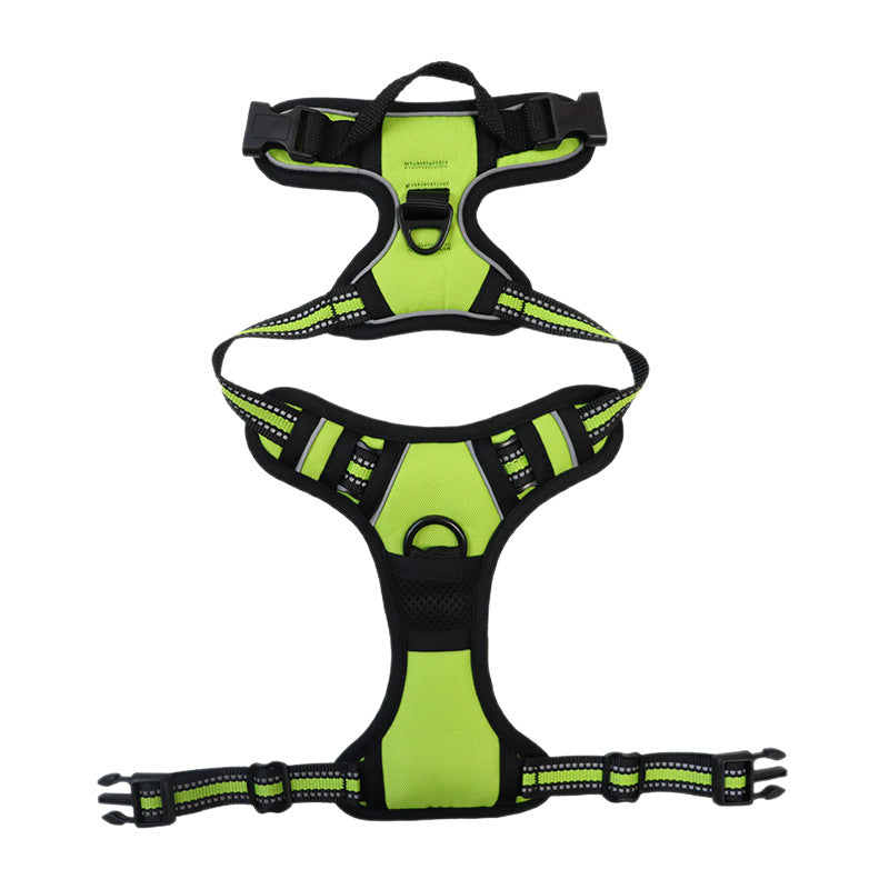 Escape-resistant reflective dog harness in black, product image 5