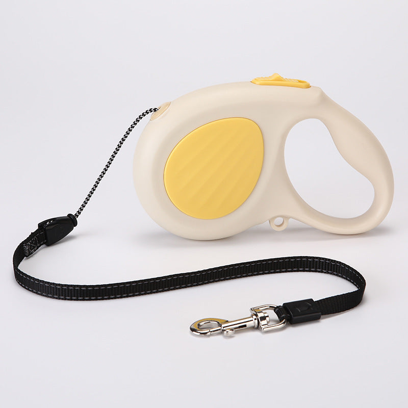 Retractable dog lead with instant brake and flat tape in blue