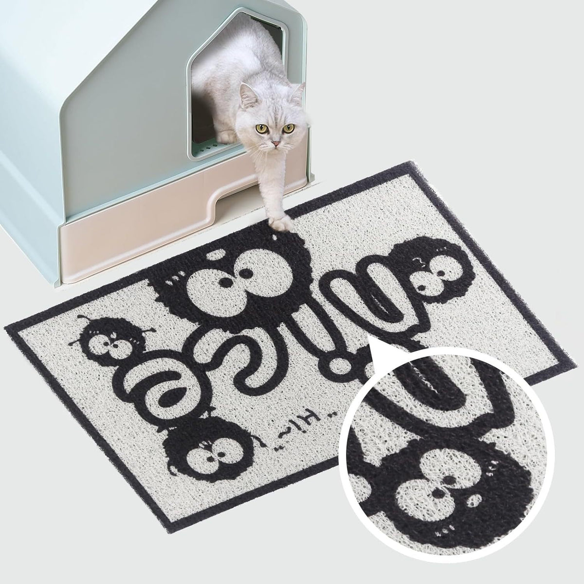 Coil Loop Cat Litter Trapping Mat, Washable Polyester Fibre