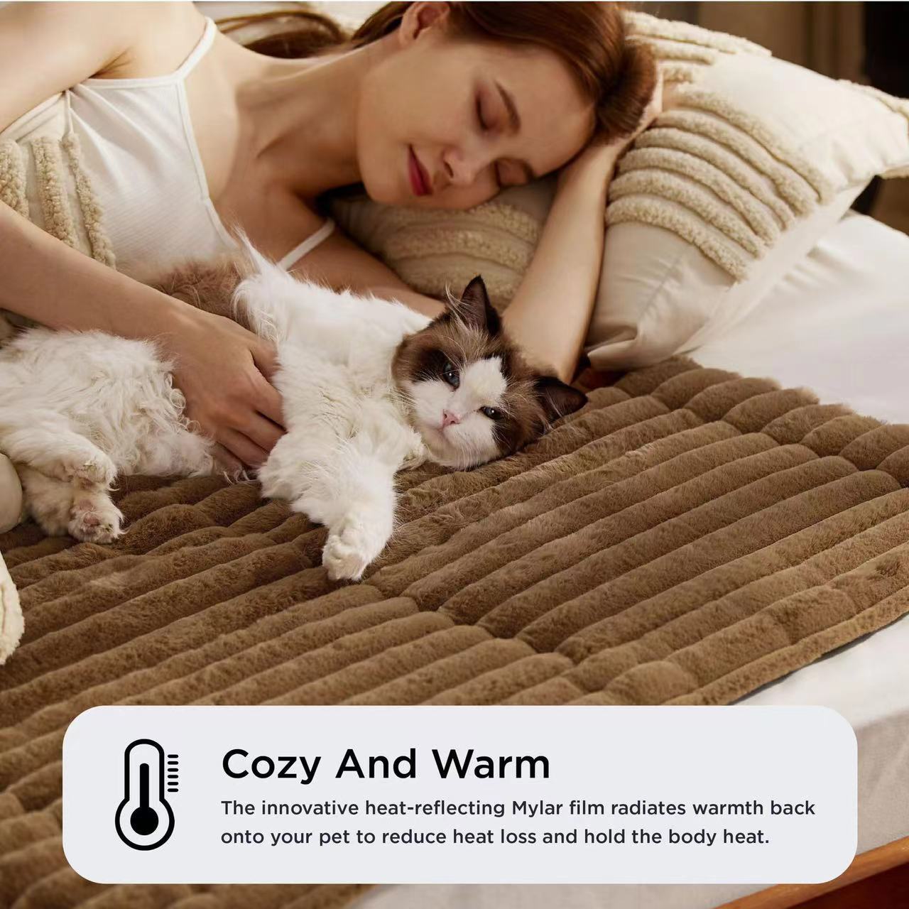 Velvet Pet Kennel Bed for Winter, Soft Plush Dogs and Cats