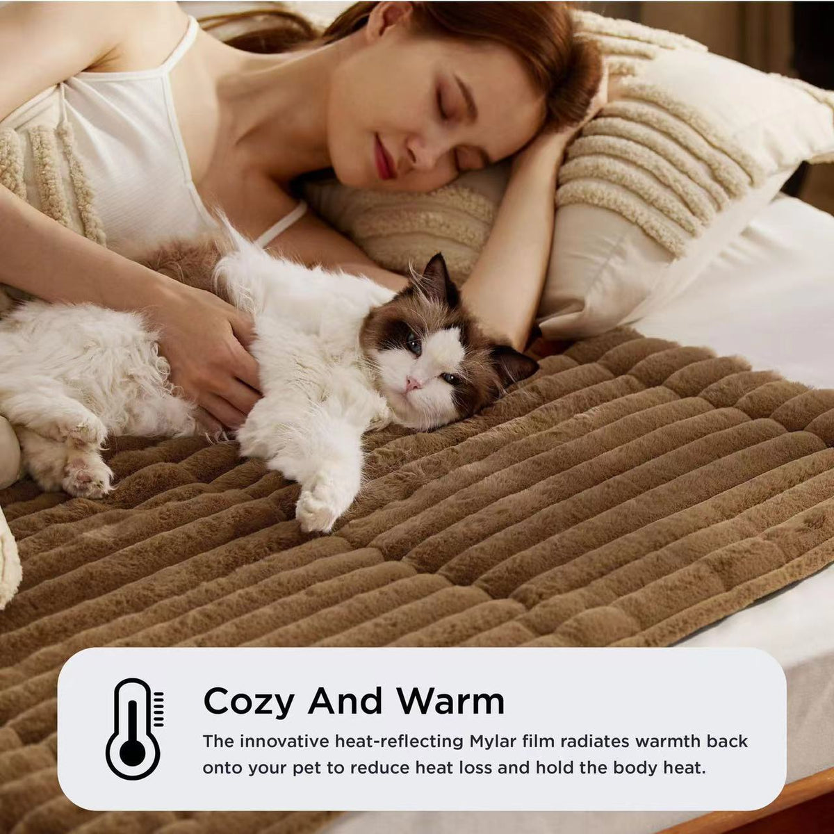 Velvet Pet Kennel Bed for Winter, Soft Plush Dogs and Cats