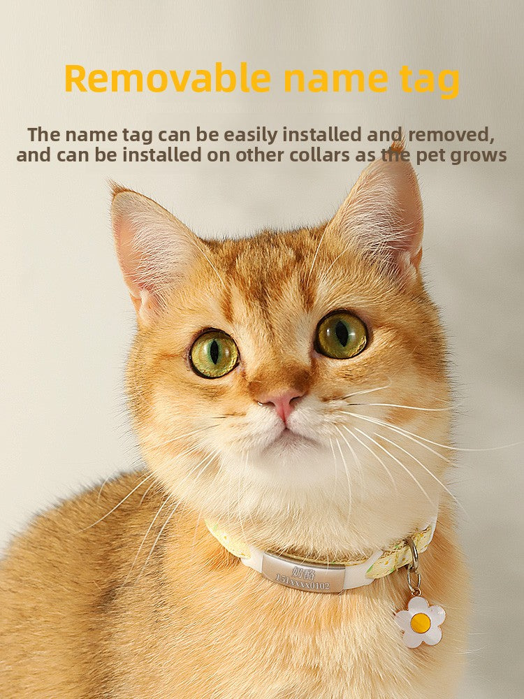 Breakaway cat collar with bell in fresh yellow, product image 4