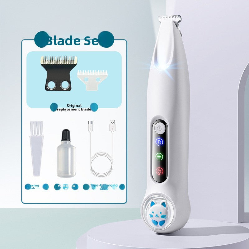 Silent Paw Trimmer with LED Spotlight and 18mm Wide Blade