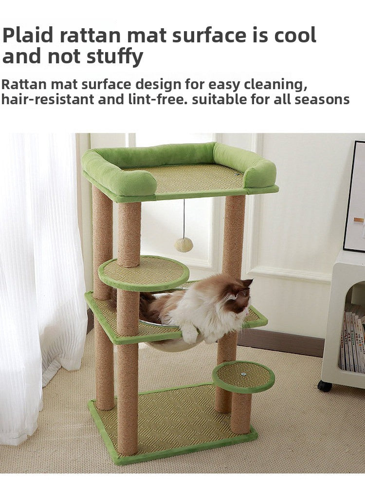 Two-tier oval sisal cat nest and climbing frame, photo from another angle