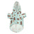 Waterproof dog raincoat with cartoon print in Ice Cream, showing size and shape