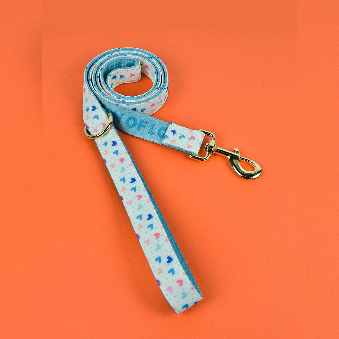 Patterned dog harness with ID tag in purple heart print, product image 62
