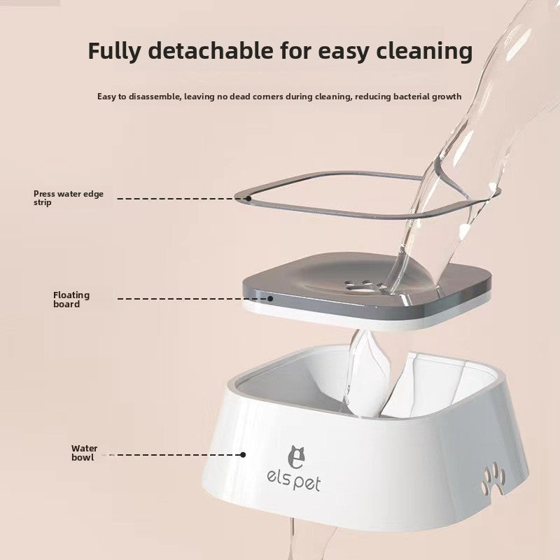 Floating Splash-Proof Anti-Tip Pet Water Bowl for Dogs and Cats in ABS