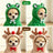 Small dog in a hooded fleece reindeer sweatshirt