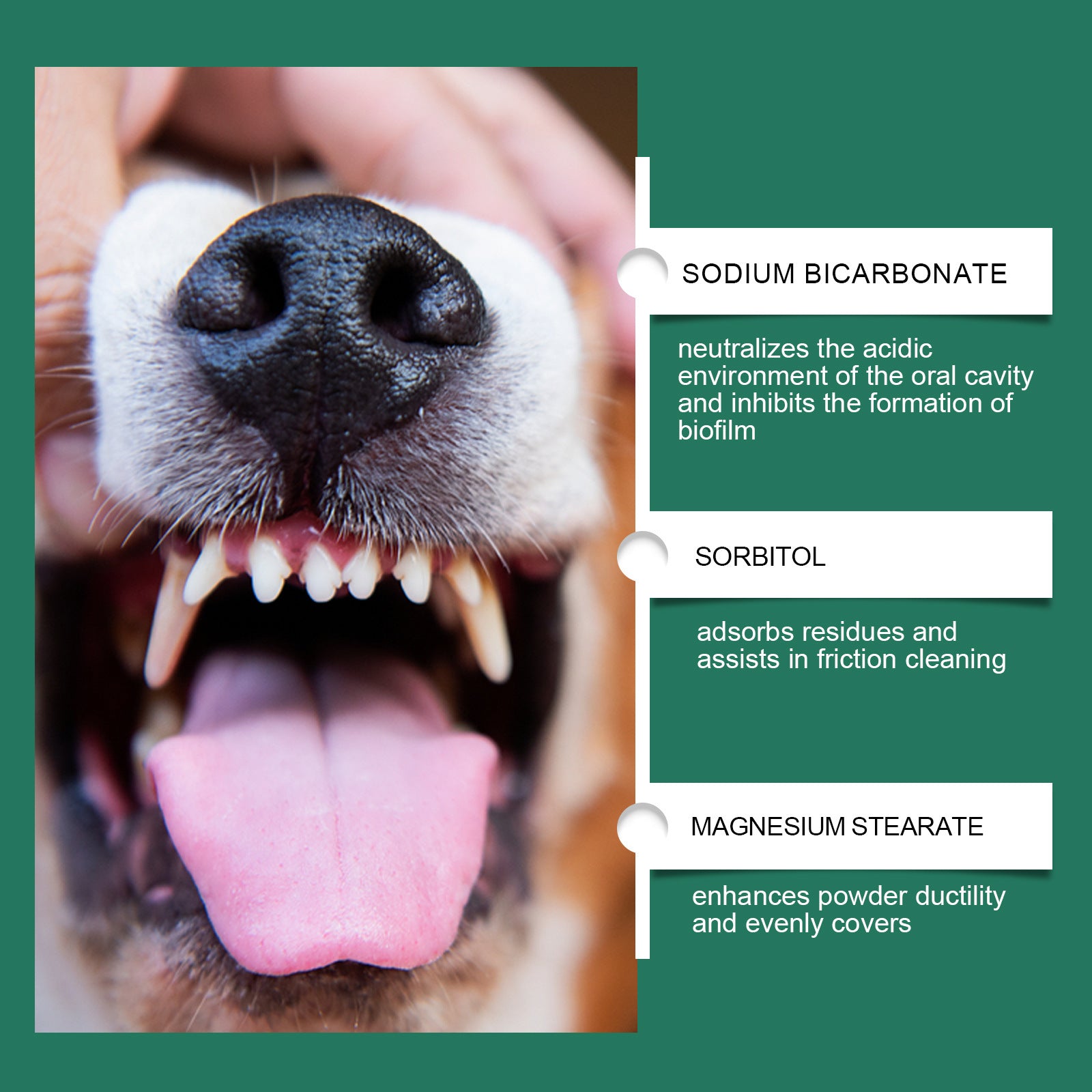 Dog Dental Cleaning Powder for Fresh Breath and Plaque Care