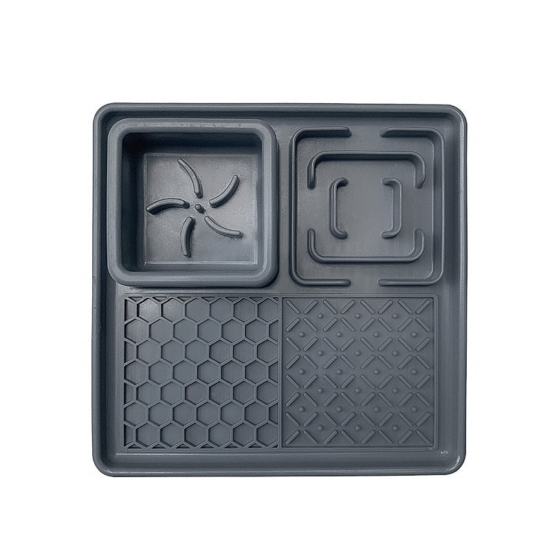 Food-Grade Silicone Pet Feeding Mat in Round or Square Shape with Non-Slip Waterproof Base