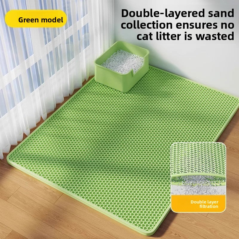 Washable Textured Cat Litter Pad, Splash-Proof Floor Mat