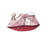 Checked cotton pet cape collar for dogs and cats in Pink, showing size and shape
