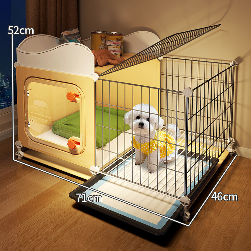Indoor dog cage with tray, product detail photo