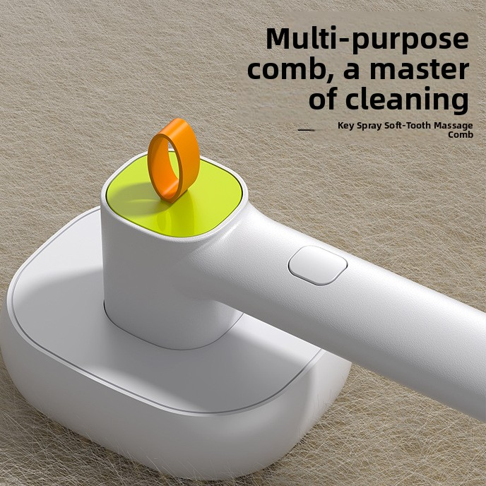 Vibrating Spray Massage Comb for Cats and Dogs, Soft Rounded Teeth