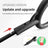 Clear dog umbrella with built-in lead for rainy walks in Transparent with Chain, close-up detail