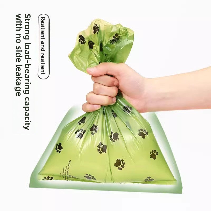 Dog poop bags with handy dispenser, photo from another angle