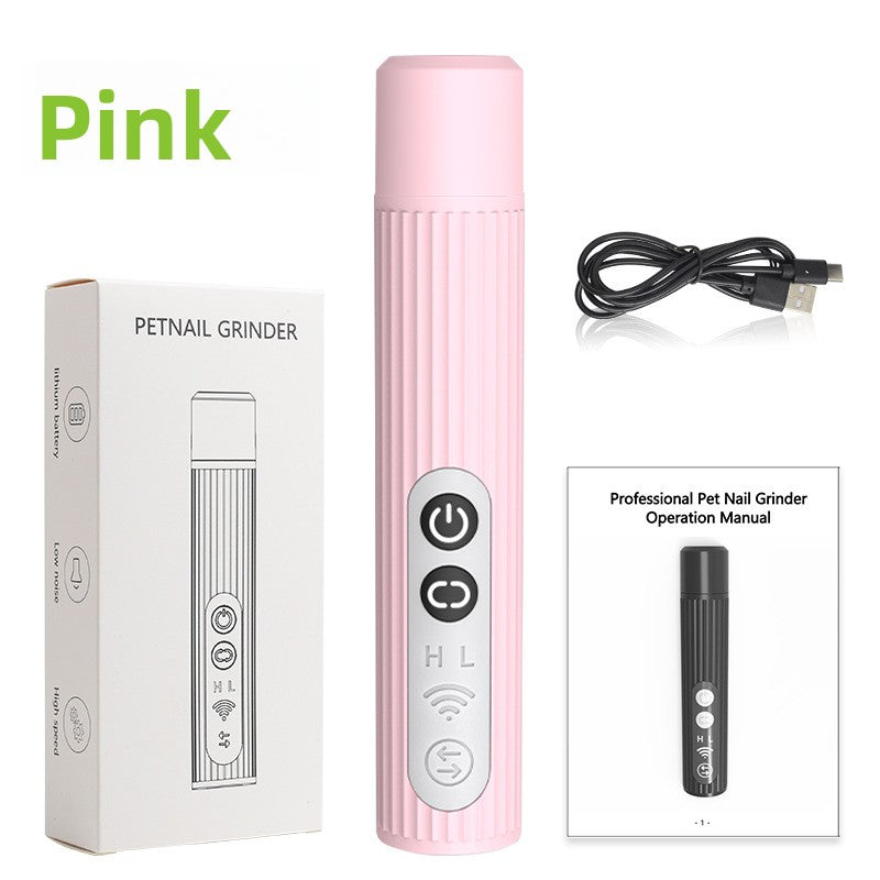 Rechargeable Dog Nail Grinder with 3 Grinding Heads, Quiet Polisher