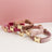 Soft pink velvet dog collar with decorative butterfly buckle