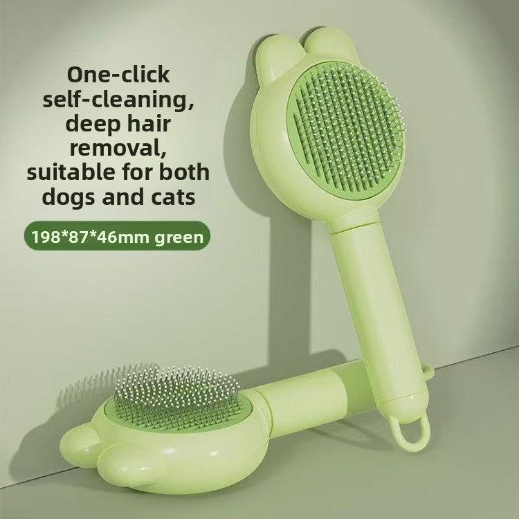 Bunny Ear Self-Cleaning Slicker Brush for Cats and Dogs, Massage