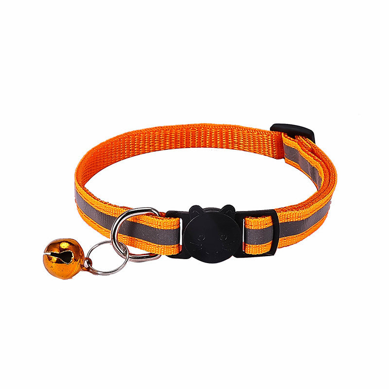 Reflective cat collar with cat-head buckle in 13 colour options
