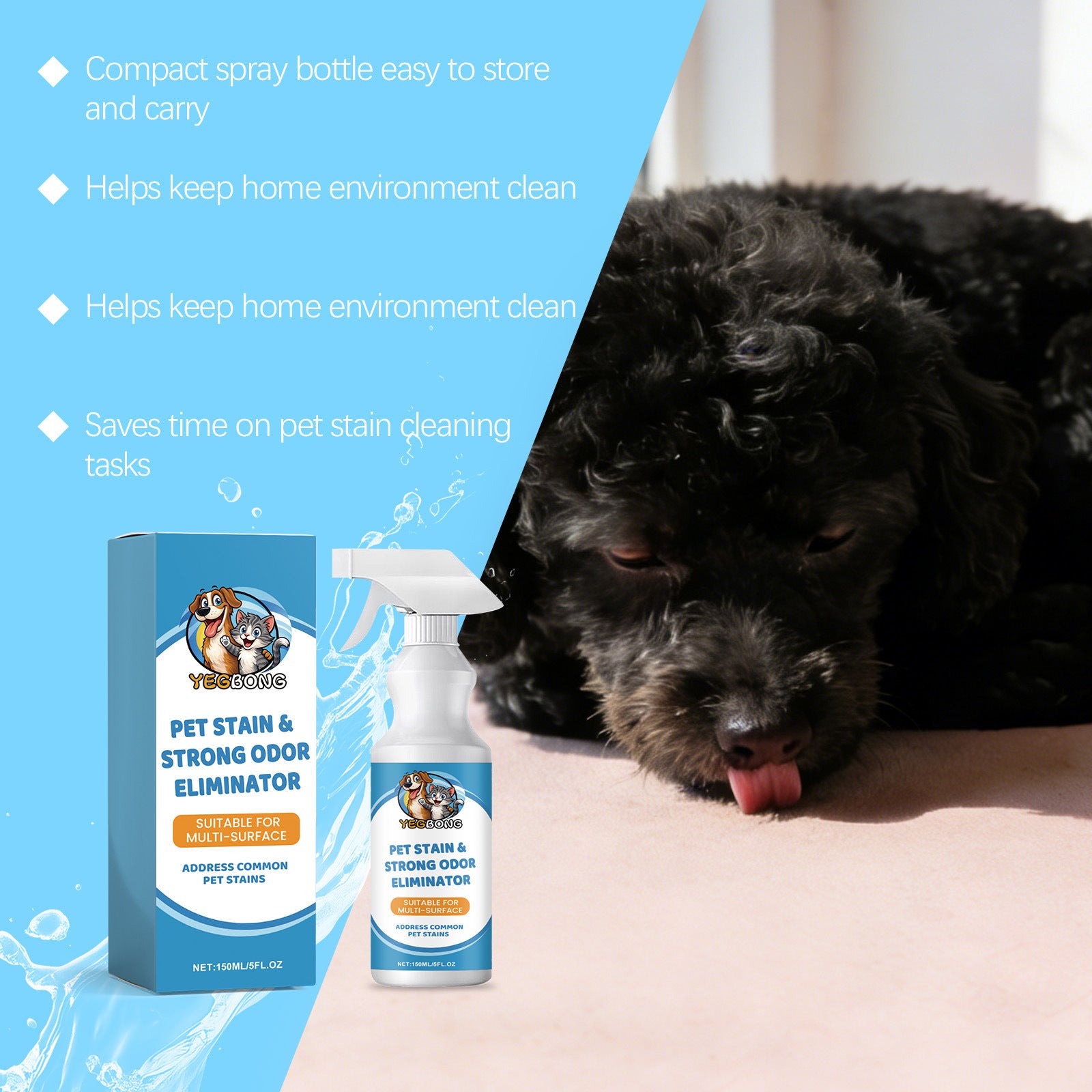 Pet Stain and Odour Remover for Carpets, Floors and Upholstery