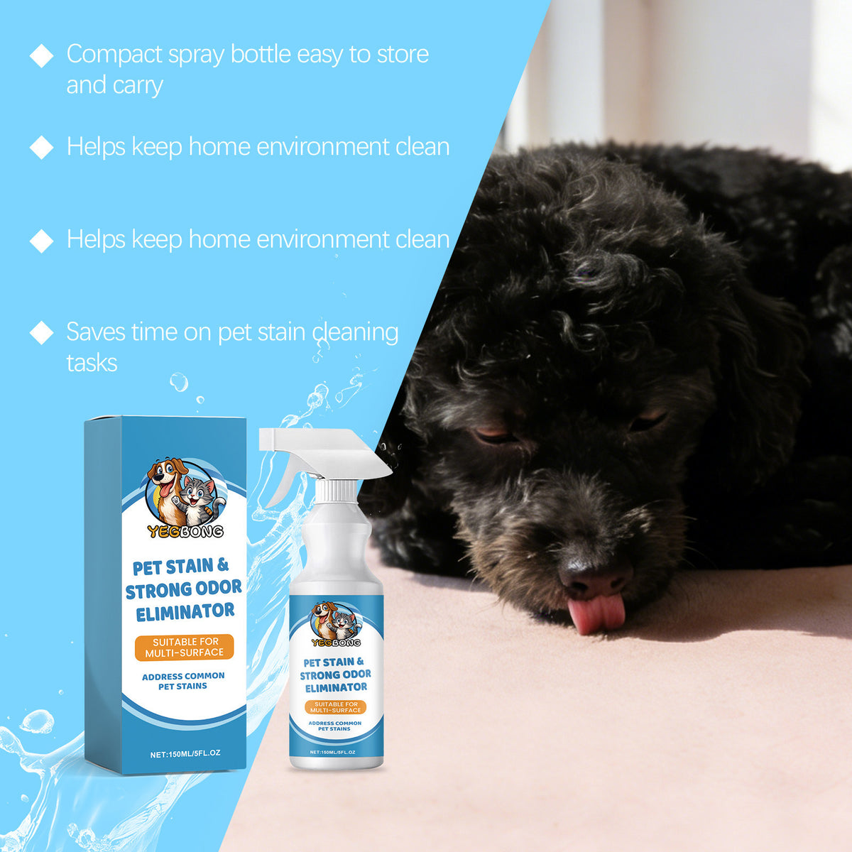Pet Stain and Odour Remover for Carpets, Floors and Upholstery