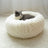 Round velvet cat bed mat for winter in White, size 50cm