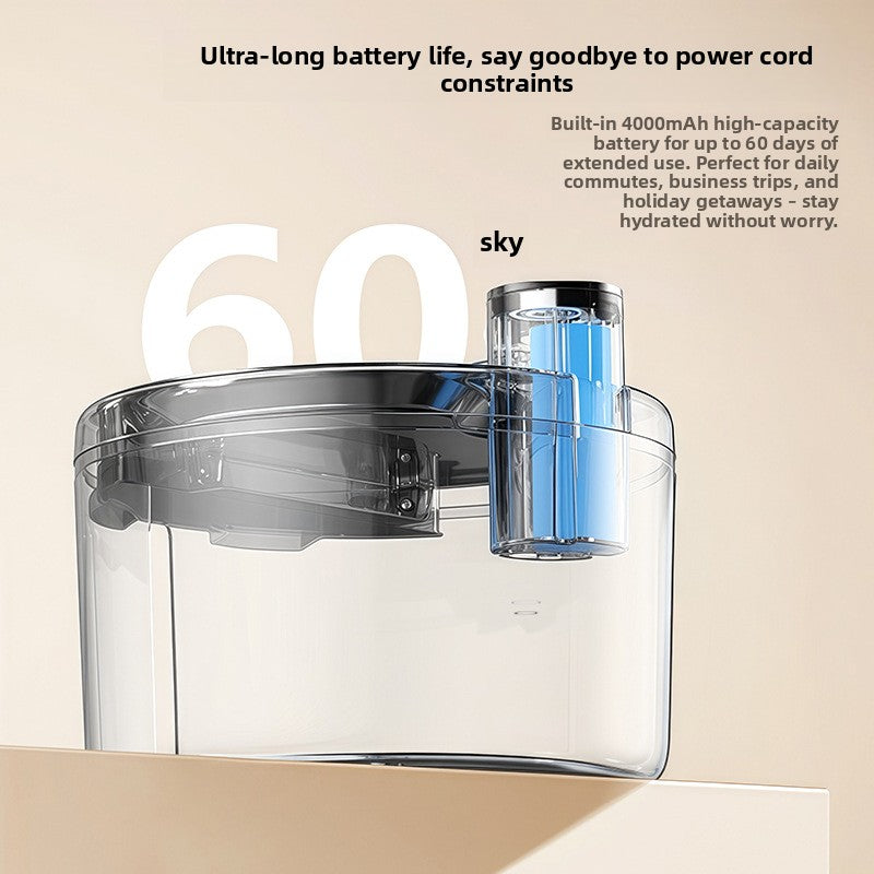 Wireless Smart Pet Water Dispenser with 4000mAh Battery, Sensor and Circulating Filter