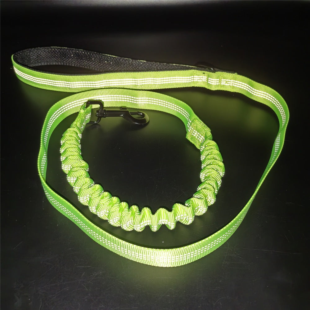 Light up fibre optic dog harness glowing at night, view 36