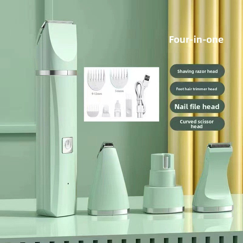 4-in-1 Pet Grooming Clipper Kit with Paw, Face and Nail Heads