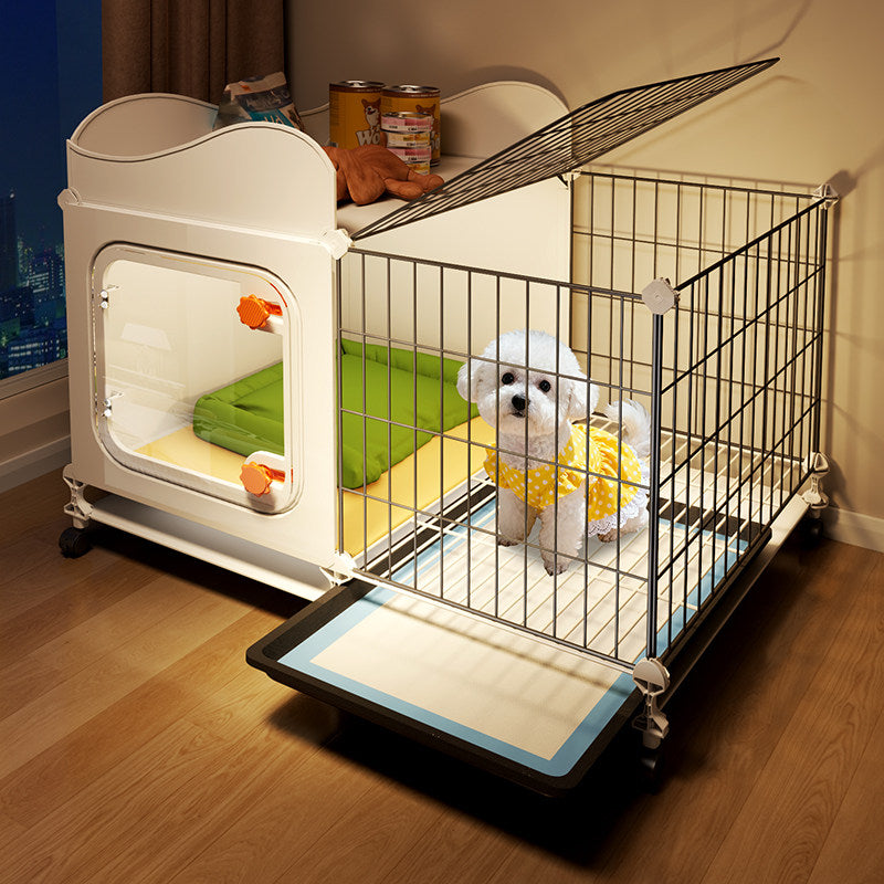 Modular small dog cage with toilet area, main product photo