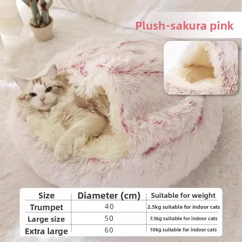 Semi-enclosed plush cat bed, photo 27 of 29