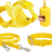 Wipe clean PVC dog collar and lead set shown in several colour options
