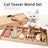 Interactive 7 piece cat toy set with feather teaser and bell, view 1