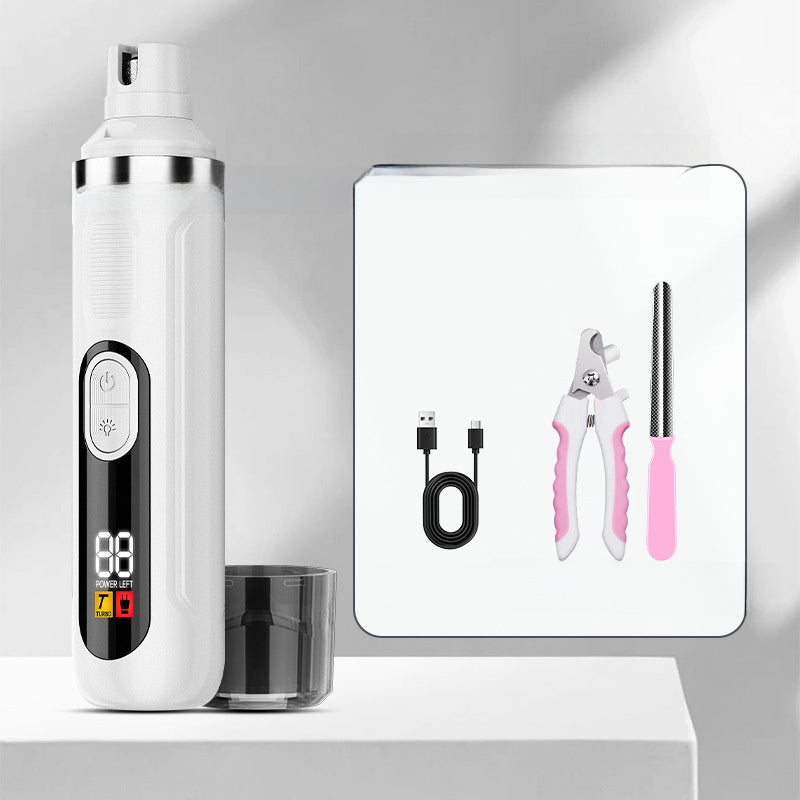 Splash-Proof Pet Nail Grinder with LED Digital Display