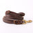 Brown leather dog lead with metal clip for walks, view 5