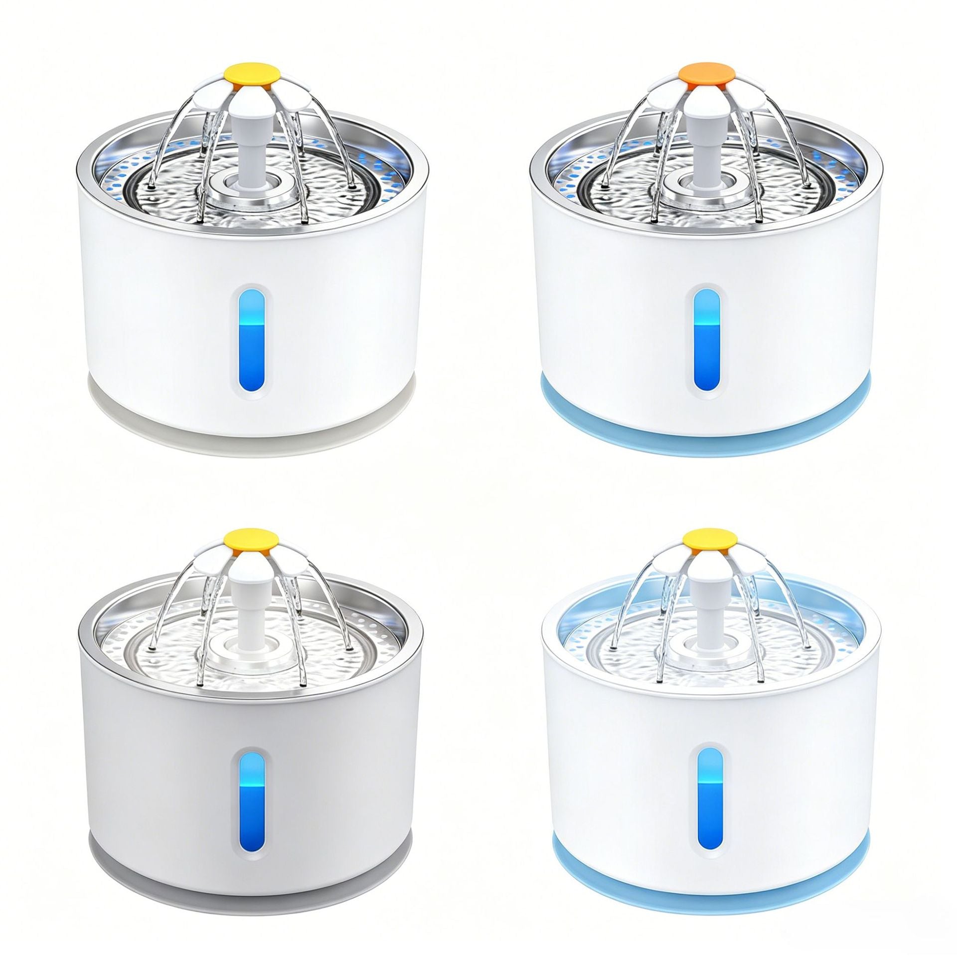 2.4L Pet Water Fountain with Flower-Shaped Spout, Filter and Quiet Pump for Cats