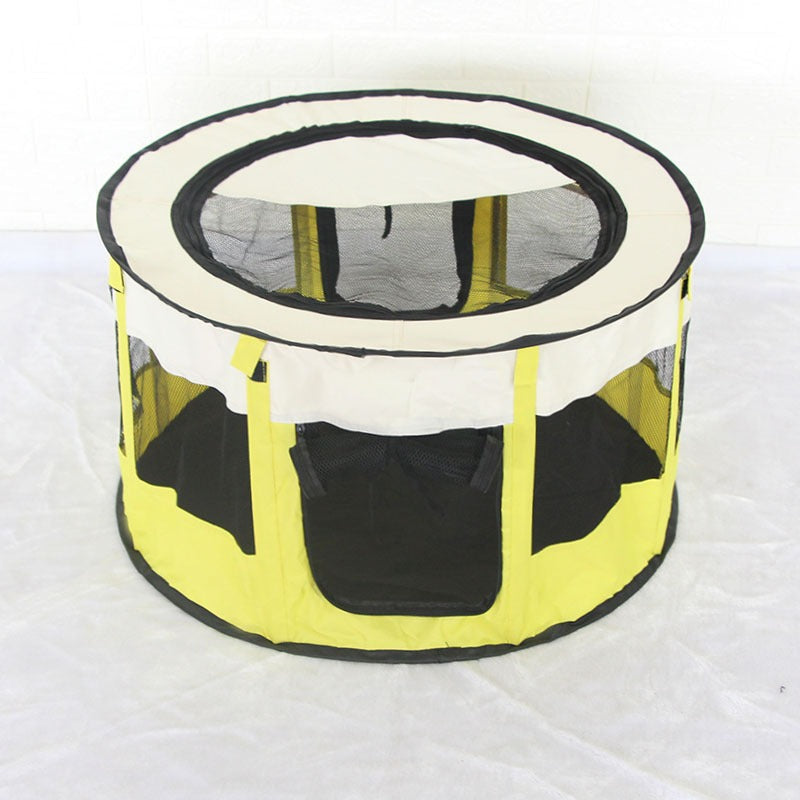 Foldable Oxford cloth pet playpen tent with mesh panels, product image 50