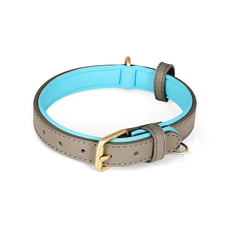 Classic dog collar and lead shown in grey, pink, red and black