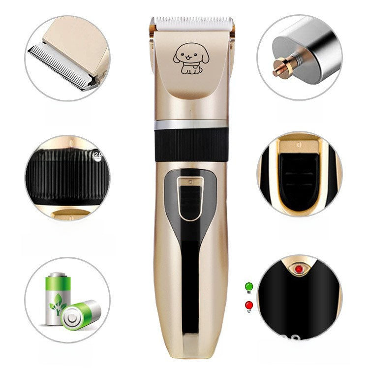 Cordless Pet Hair Clipper with Built-in Battery, Quiet Trimmer Set