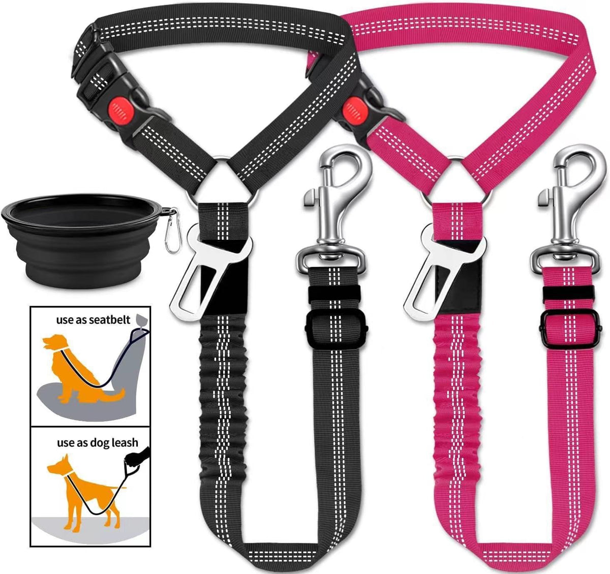 Shock-absorbing bungee lead for large dogs, ideal for everyday use