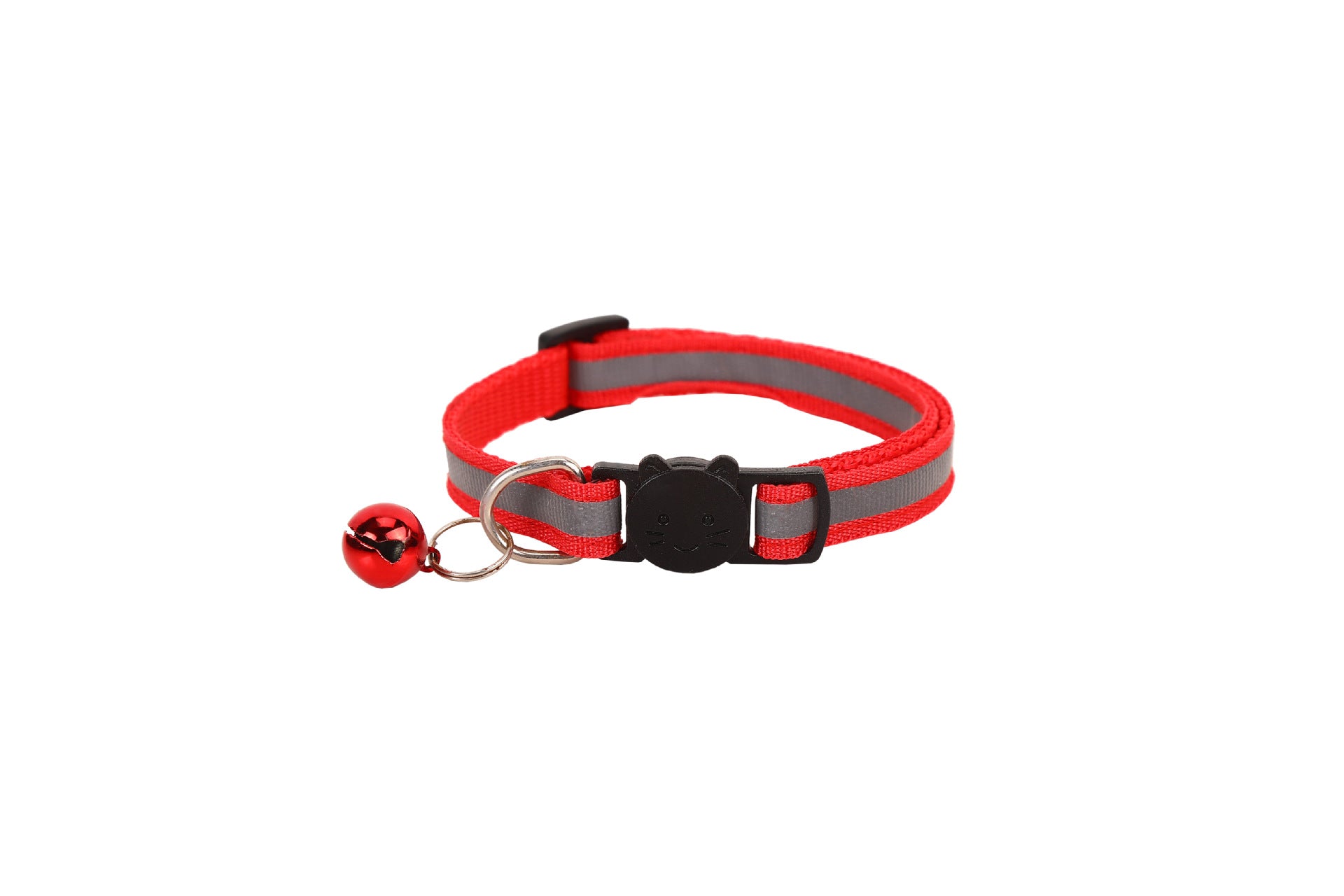 Reflective breakaway cat collar with silicone AirTag holder sleeve and bell, view 7