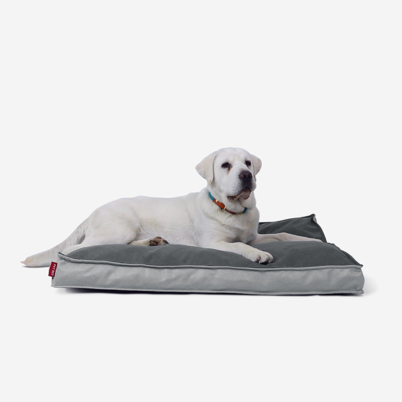 Grey memory foam dog bed with removable water-resistant cover, photo 5